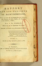 Cover of: Rapport sur les troubles de Saint-Domingue