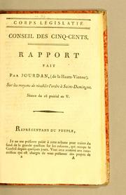 Cover of: Rapport by Jean-Baptiste Jourdan