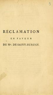 Cover of: Réclamation en faveur du Mis. de Saint-Huruge