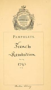 Cover of: Rapport fait au nom du Comité de salut public, le premier août 1793, l'an II de la république française