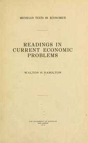 Cover of: Readings in current economic problems
