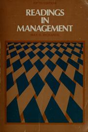 Cover of: Readings in management by Max De Voe Richards