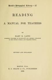 Cover of: Reading: a manual for teachers