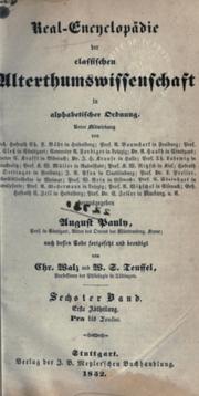 Cover of: Real-Encyclopädie der classischen Altertumswissenschaft.