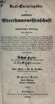Cover of: Real-Encyclopädie der classischen Altertumswissenschaft. by August Friedrich von Pauly