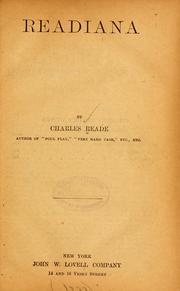 Cover of: Readiana by Charles Reade