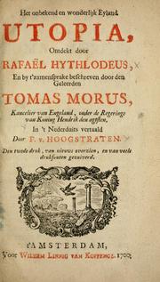 Cover of: Het onbekend en wonderlijk eyland, Utopia by Thomas More