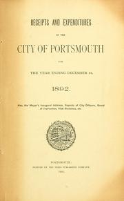 Cover of: Receipts and expenditures of the Town of Portsmouth. | Portsmouth (N.H.)
