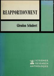 Reapportionment by Glendon A. Schubert