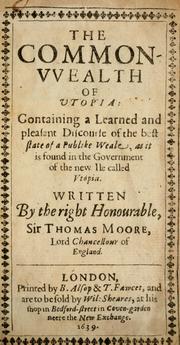 Cover of: The common-vvealth of Utopia by Thomas More