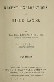 Cover of: Recent explorations in Bible lands