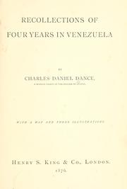 Cover of: Recollections of four years in Venezuela