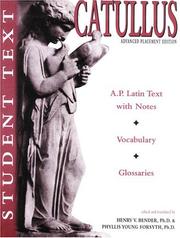 Cover of: Catullus by Gaius Valerius Catullus, Henry V. Bender, Phyllis Young Forsyth