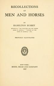 Cover of: Recollections of men and horses | Hamilton Busbey