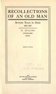 Cover of: Recollections of an old man: seventy years in Dixie 1827-1897