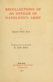 Cover of: Recollections of an officer of Napoleon's army