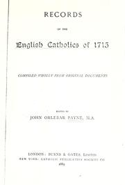 Records of the English Catholics of 1715 by John Orlebar Payne