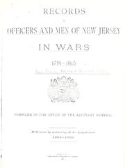 Cover of: Records of officers and men of New Jersey in wars 1791-1815