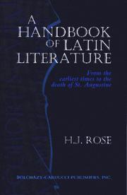 Cover of: A handbook of Latin literature by H. J. Rose