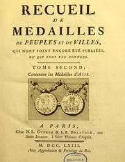 Cover of: Recueil de médailles de peuples et de villes qui n'ont point encore été publiées ou qui sont peu connues by Joseph Pellerin, Joseph Pellerin