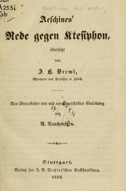Cover of: Rede gegen Ktesiphon by Aeschines