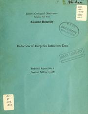 Cover of: Reduction of deep sea refraction data by Charles B. Officer