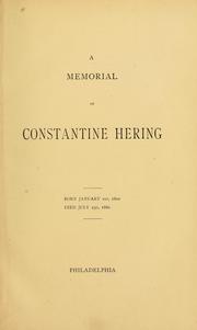 A memorial of Constantine Hering