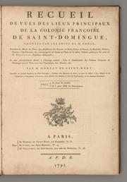 Cover of: Recueil de vues des lieux principaux de la colonie françoise de Saint-Domingue by Nicolas Ponce