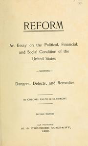 Cover of: Reform by Ralph De Clairmont, Ralph De Clairmont