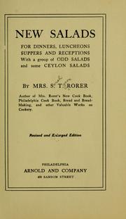 Cover of: New salads for dinners, luncheons, suppers and receptions by Sarah Tyson Heston Rorer