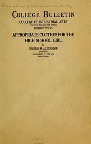 Cover of: Appropriate clothes for the high school girl by Virginia M. Alexander