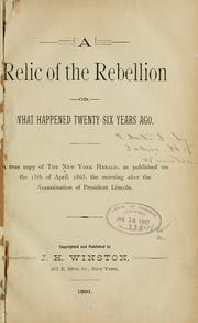 Cover of: A relic of the rebellion by New York Herald.