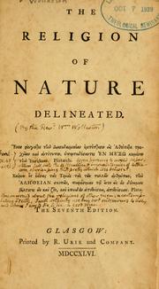 Cover of: The religion of nature delineated. by William Wollaston