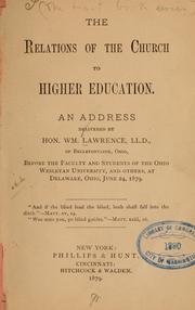 Cover of: The relations of the church to higher education