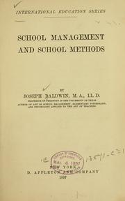Cover of: School management and school methods