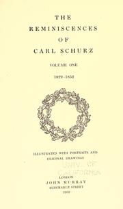 Cover of: The reminiscences of Carl Schurz by Carl Schurz