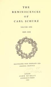 Cover of: The reminiscences of Carl Schurz by Carl Schurz, Carl Schurz