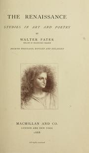 Cover of: The Renaissance by Walter Pater