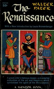 Cover of: The renaissance by Walter Pater