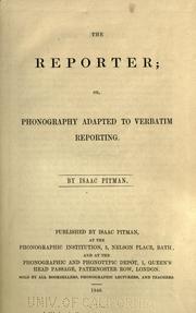 Cover of: The reporter by Isaac Pitman