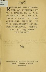 Cover of: Report of the Committee of fifteen