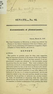 Cover of: Report on petition of the School committee of the city of Boston