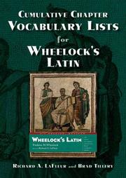 Cover of: Cumulative Chapter Vocabulary Lists for Wheelock's Latin by Richard A. LaFleur, Brad Tillery