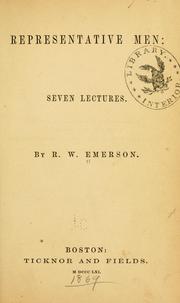 Cover of: Representative men: seven lectures.