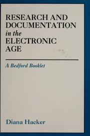 Cover of: Research and documentation in the electronic age by Diana Hacker