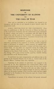 Response of the University of Illinois to the call of war ...