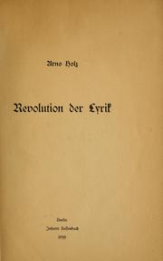 Revolution der Lyrik