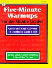 Cover of: Five-Minute Warmups for the Middle Grades by Bea Green