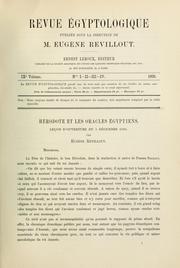 Cover of: Revue Égyptologique by 