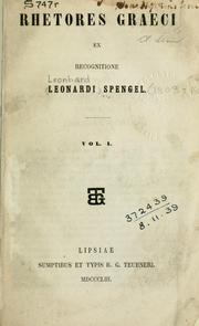 Cover of: Rhetores graeci by Leonhard von Spengel